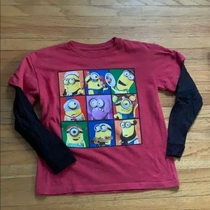Despicable me layered looking long sleeve Tee